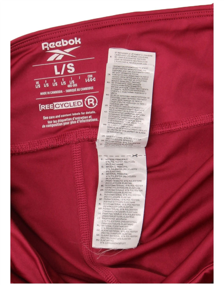 Reebok Womens Leggings UK 14 Large Burgundy Polyester