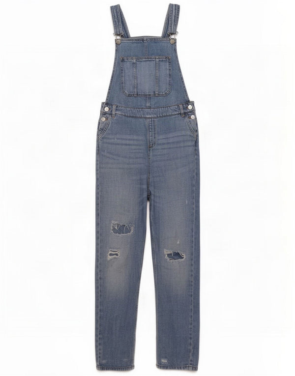Marks & Spencer Girls Distressed Slim Jeans 13-14 år W30 L27 Blue