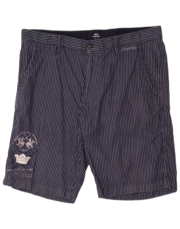 La Martina Herre Chino Shorts W36 Large Navy Blue Pinstripe Bomuld