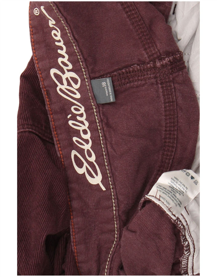 EDDIE BAUER Kæreste fløjlsbukser til kvinder US 18 2XL W38 L31 Burgundy