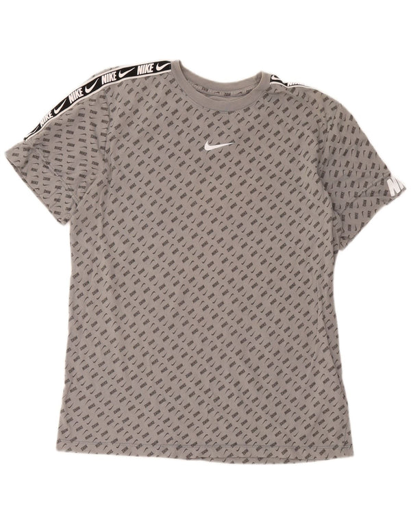 Nike Mens Graphic T-Shirt Top Medium Grey Spotted Cotton