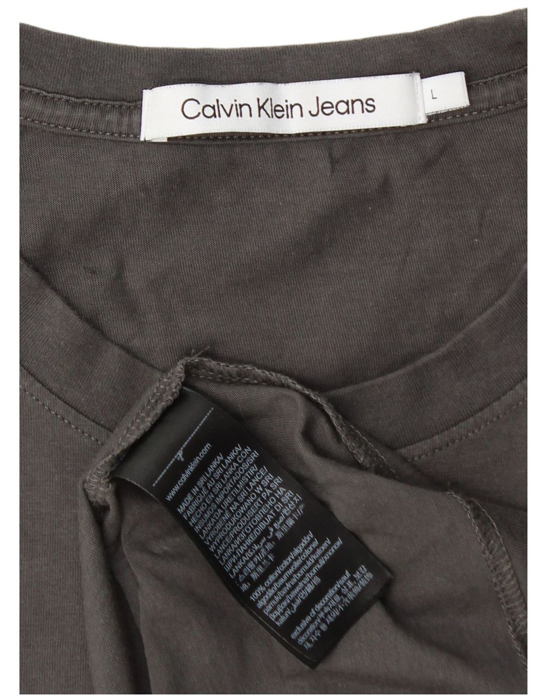 CALVIN KLEIN JEANS Grafisk T-shirt til mænd Stor Grå Bomuld