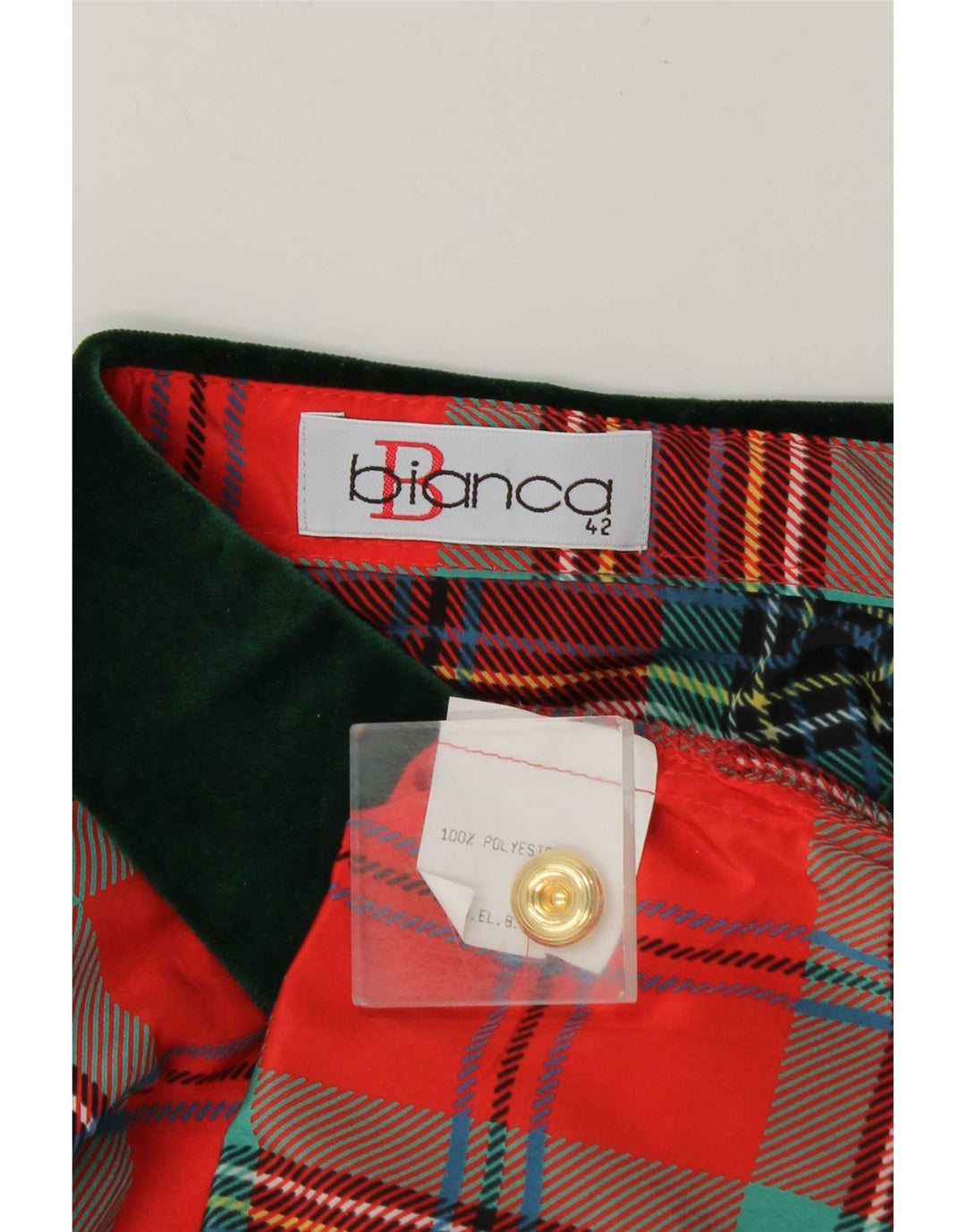 Bianca Dame Loose Fit Skjorte IT 42 Medium Rød Ternet polyester
