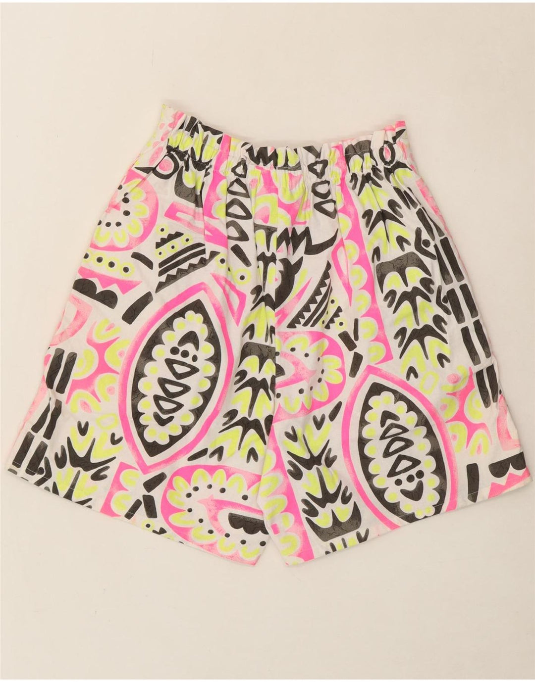 C&A Womens Casual Shorts EU 40 Medium W30 Multicoloured Geometric Cotton Vintage C&A and Second-Hand C&A from Messina Hembry 