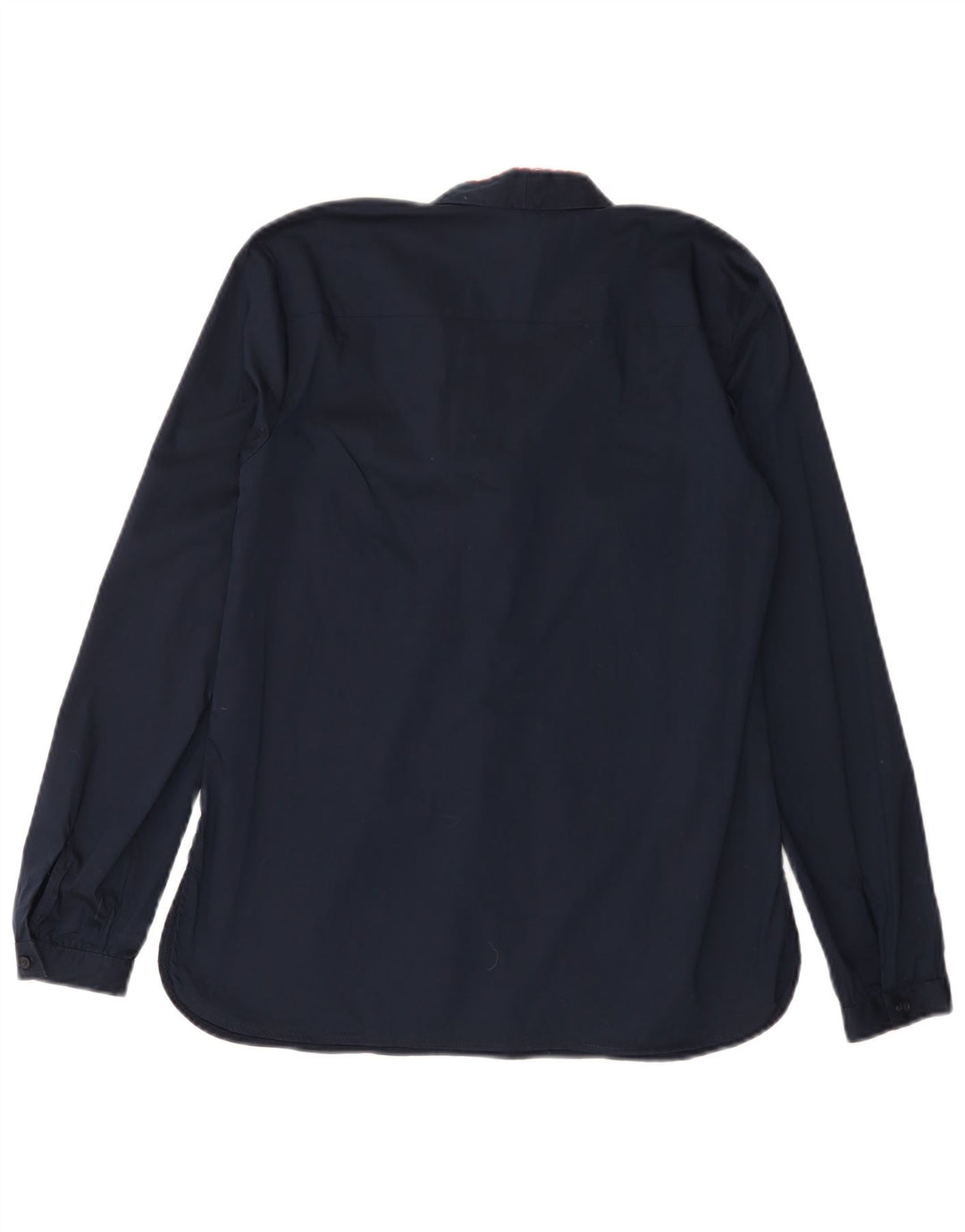 BENETTON Dame Front Tie Langærmet Bluse Top UK 10 Small Navy Blue