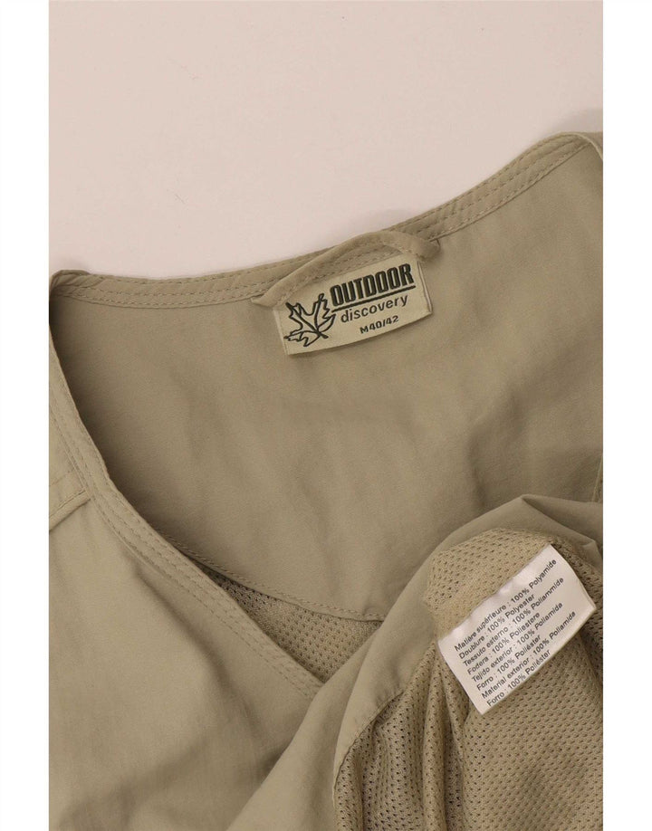 Vintage Herre Utility Gilet UK 40/42 Medium Beige Polyester