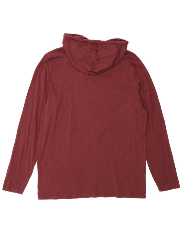 Jack & Jones Herre Hooded Grafisk Top Langærmet 2XL Burgundy