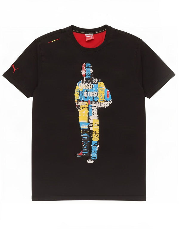Puma Herre Grafisk T-Shirt Top 2XL Sort Bomuld