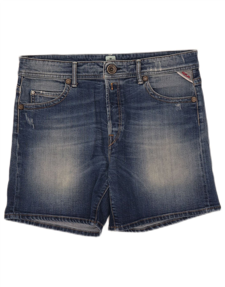 Replay Dame Denim Shorts W28 Medium Blue Bomuld