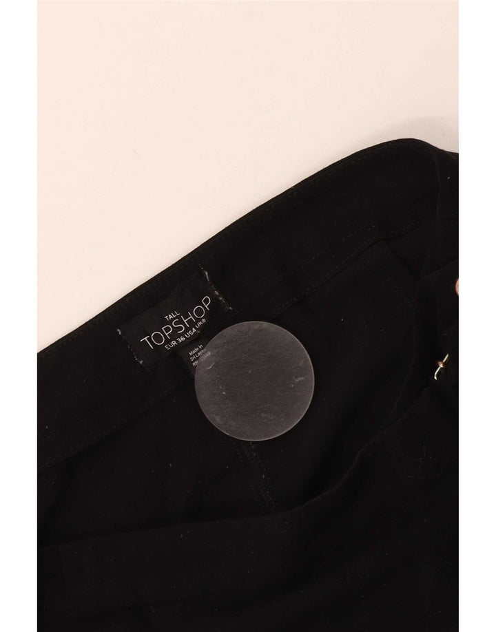 Topshop Kvinder slå-om-nederdel UK 8 Small W28 Black Polyester