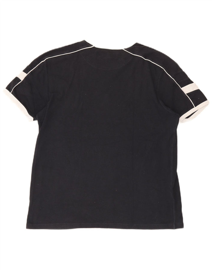 French Connection Herre T-shirt Top Medium Sort Colourblock Bomuld