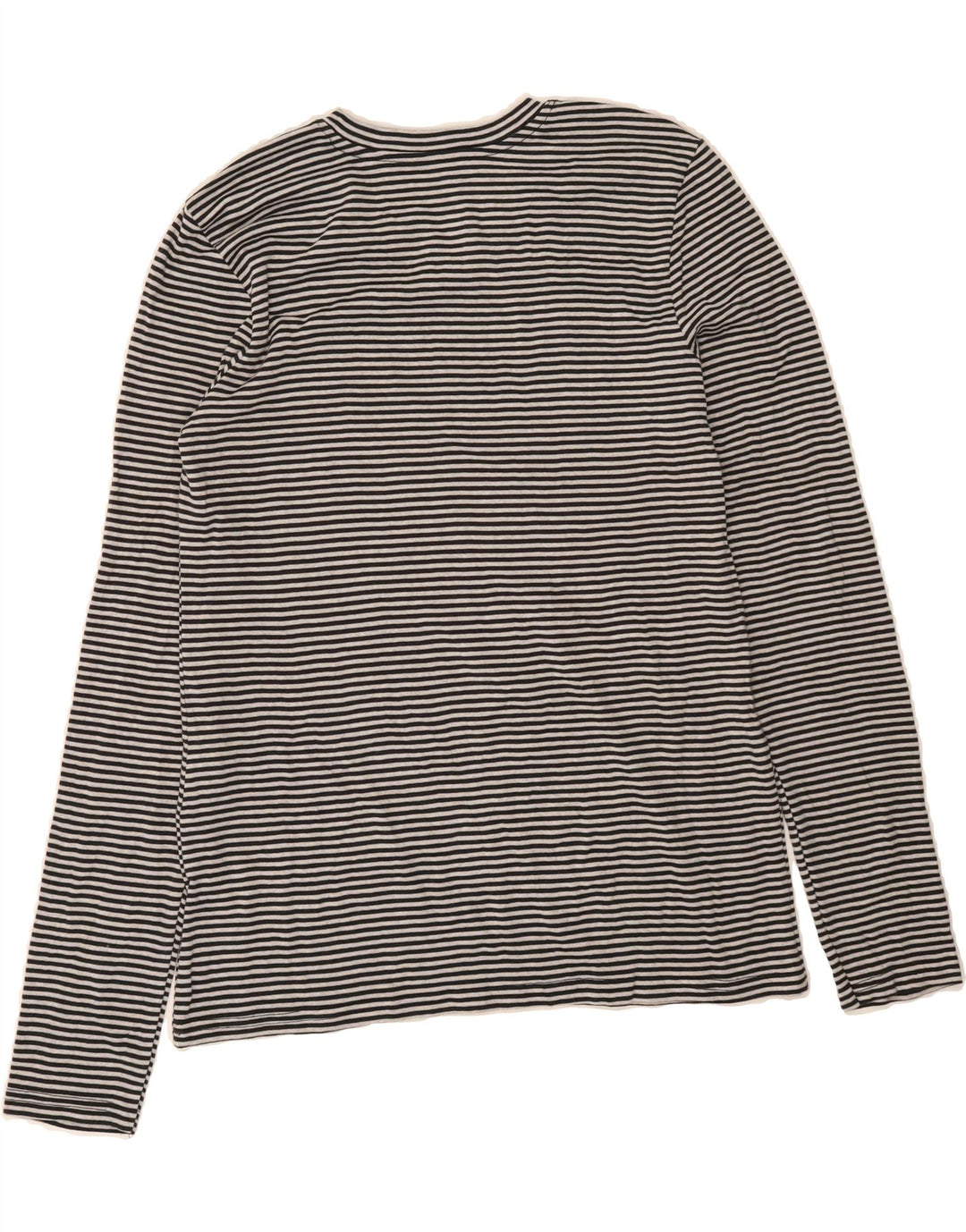 EDDIE BAUER Womens Top Long Sleeve UK 14 Large Black Striped Cotton Vintage Eddie Bauer and Second-Hand Eddie Bauer from Messina Hembry 