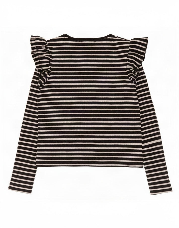 Zara Dametop Langærmet UK 12 Medium Sort Stribet