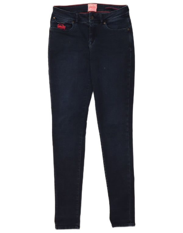 Superdry Womens Standard Super Skinny Jeans W26 L30 Marineblå Bomuld