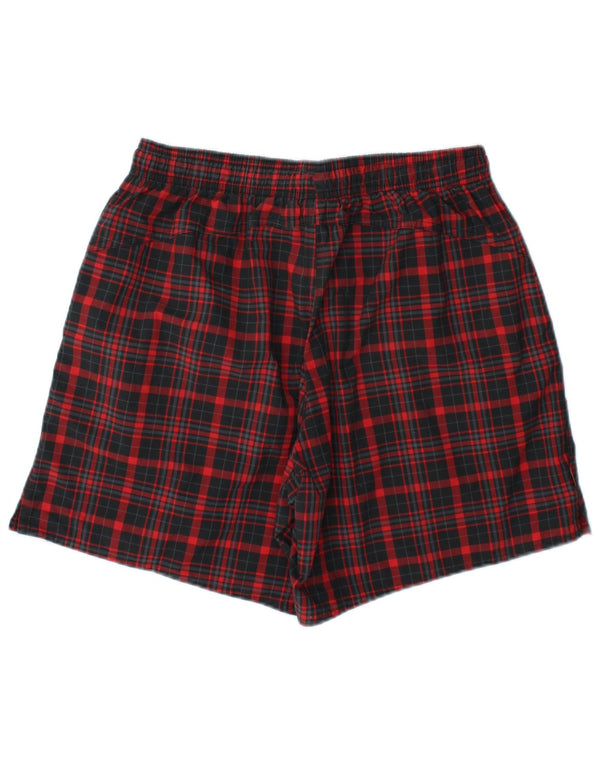 Adidas Mens Sport Shorts Medium  Red Check Polyester