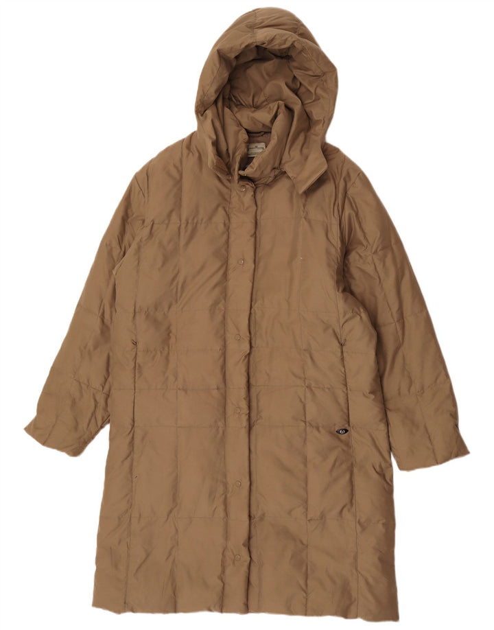 Sergio Tacchini Dame Hætte Polstret Frakke IT 46 Stor Beige Polyester