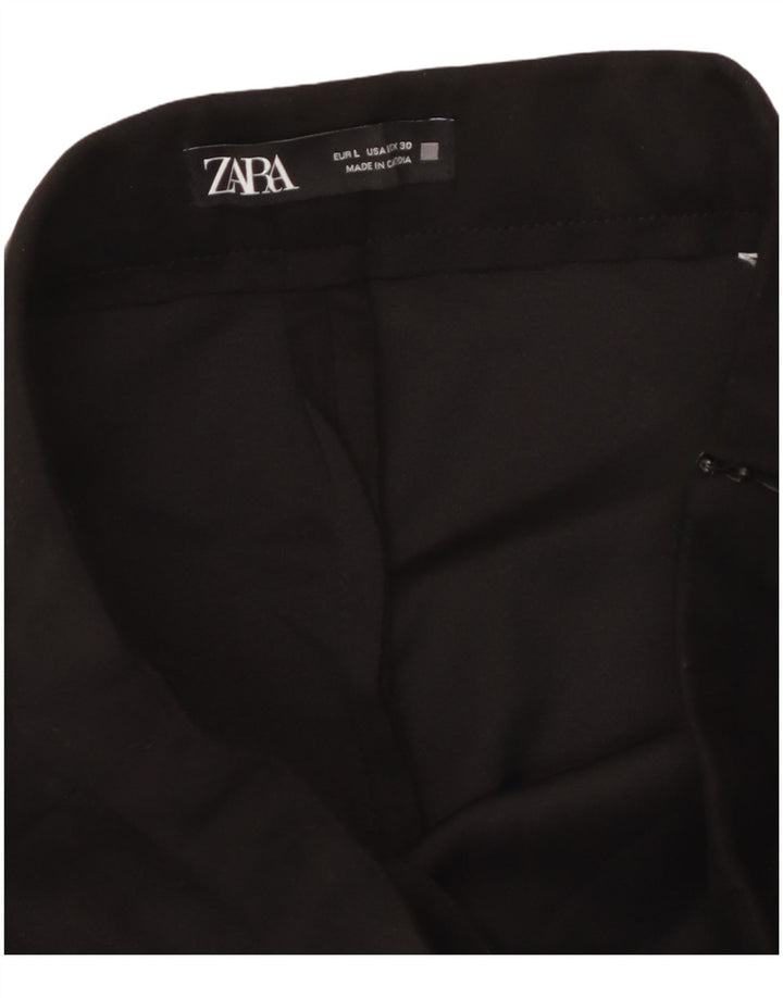 Zara Dame Slim Casual Bukser Large W30 L27 Sort