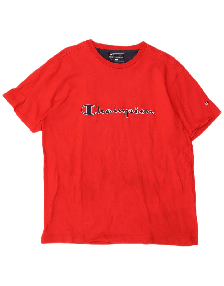 CHAMPION Herre Grafisk T-Shirt Top Stor Rød Bomuld