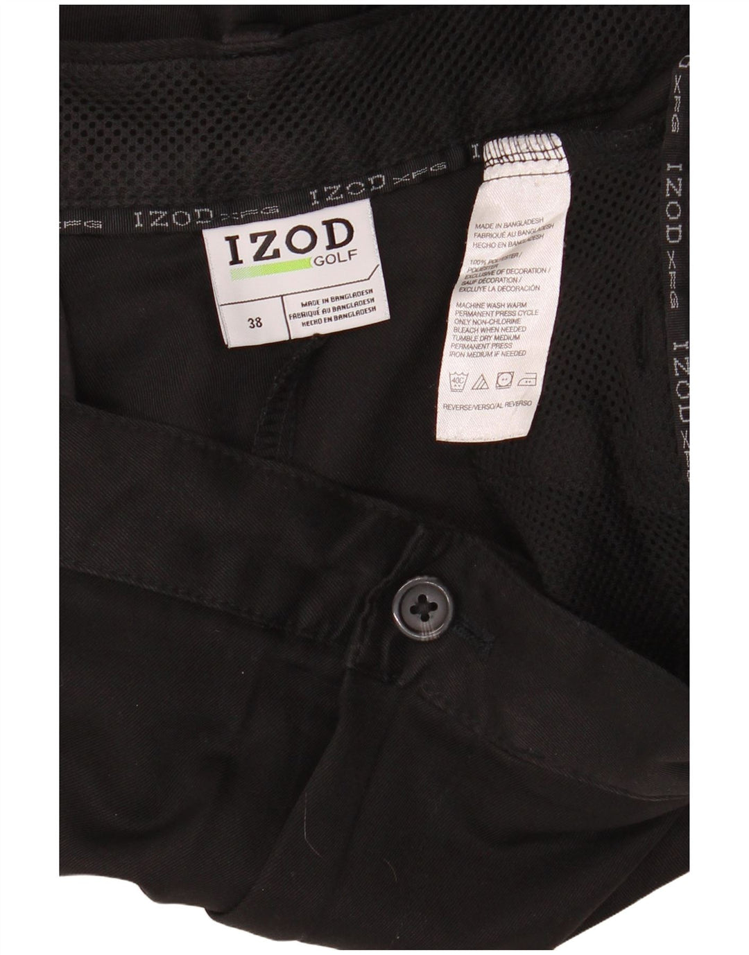 Izod Chino Shorts til mænd W38 XL Sort polyester