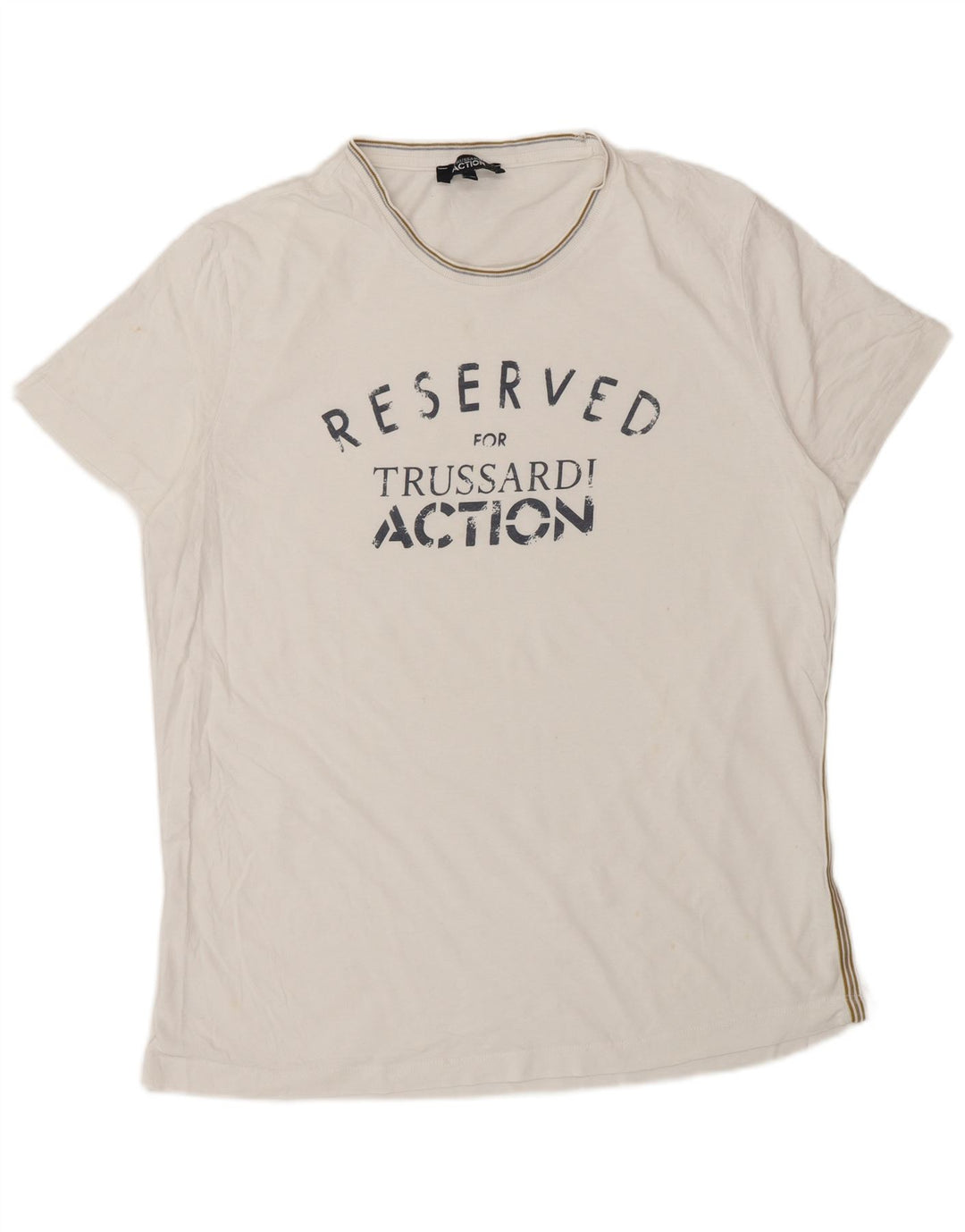 Trussardi Herre Grafisk T-Shirt Top 2XL Hvid Bomuld