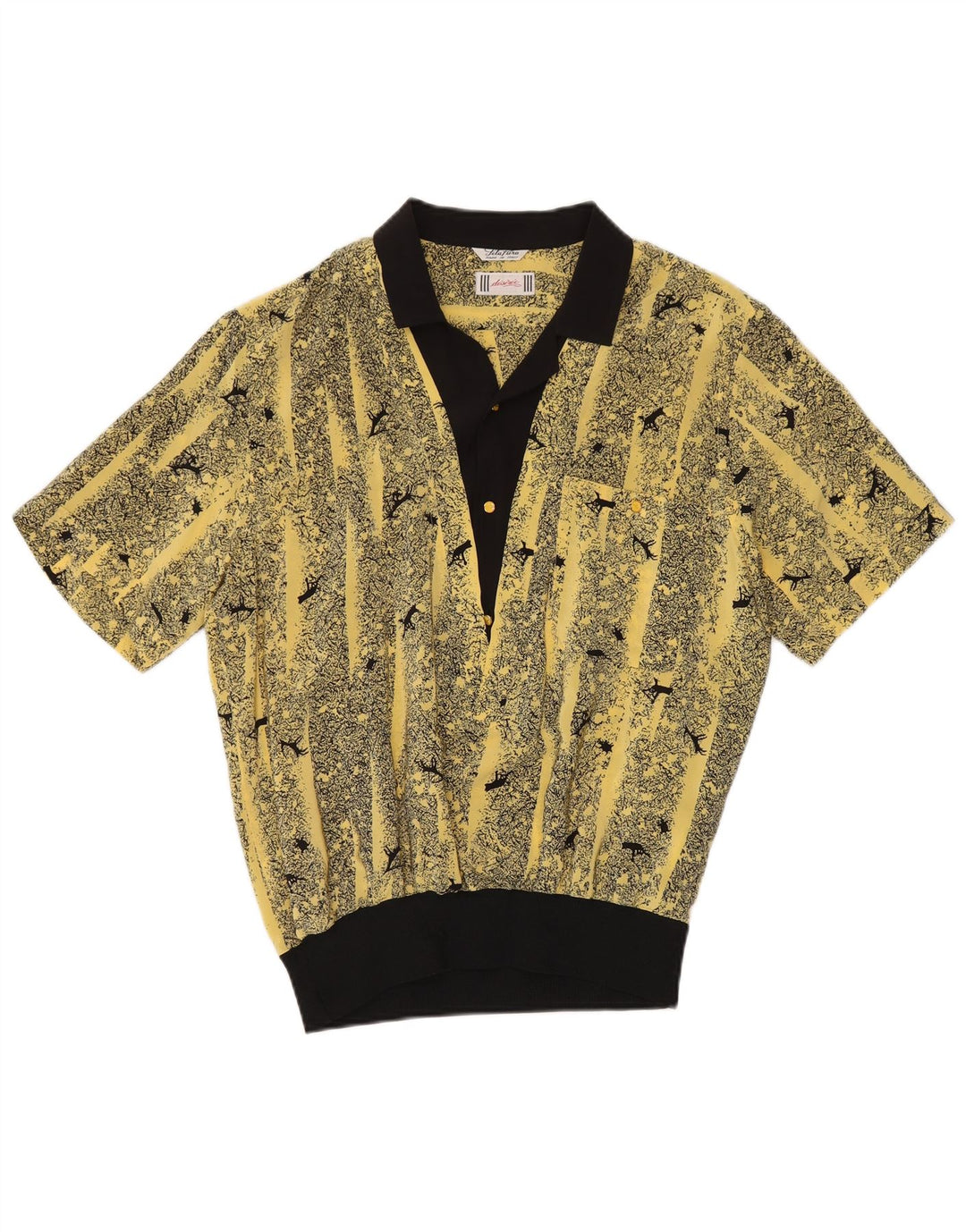 Desiree Womens Oversized Abstrakt mønster Pullover Shirt UK 14 Large Yellow