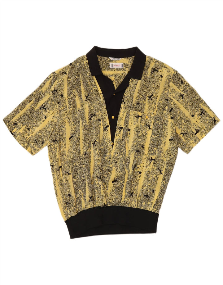 Desiree Womens Oversized Abstrakt mønster Pullover Shirt UK 14 Large Yellow