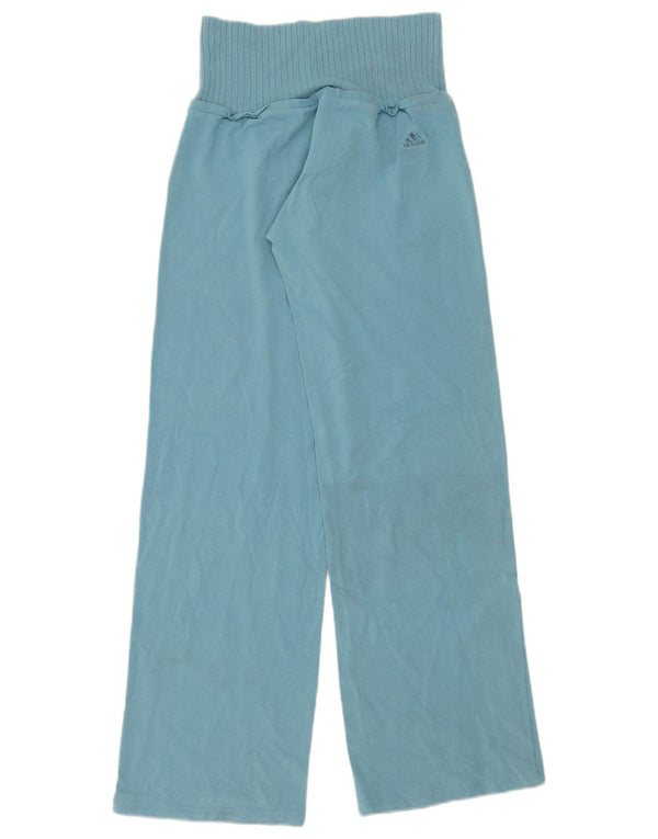 Adidas Womens High Waist Tracksuit Bukser UK 12 Medium Blue Cotton