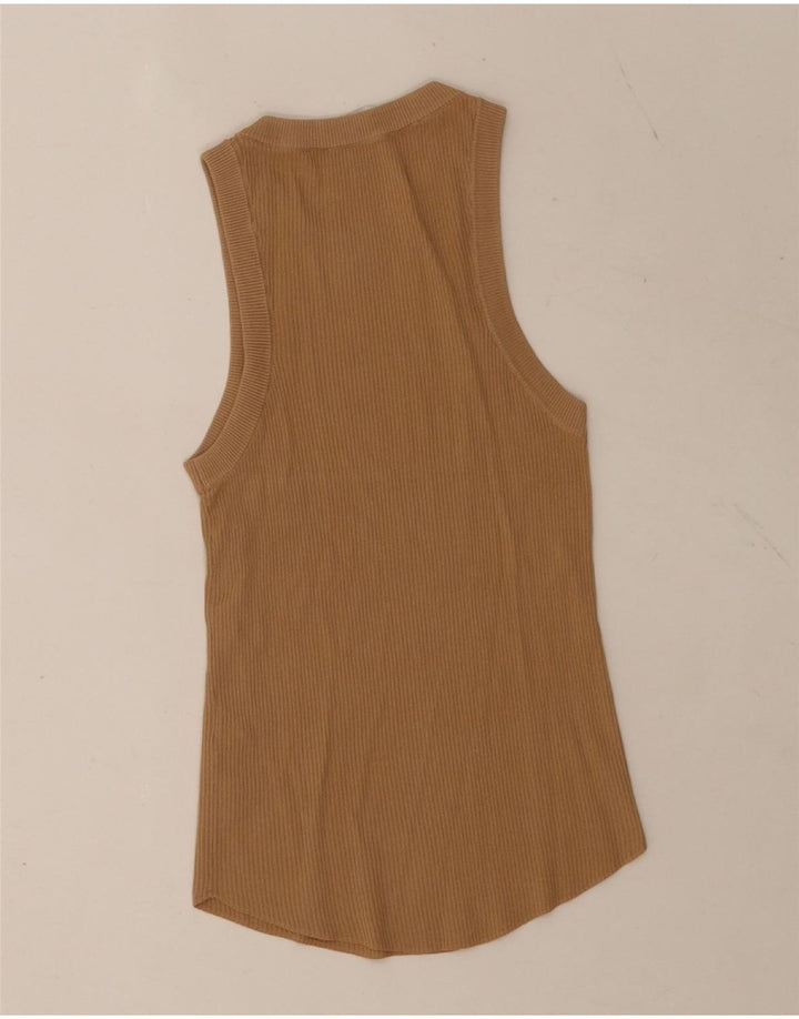 Zara Damevest Top UK 12 Medium Brun Polyester