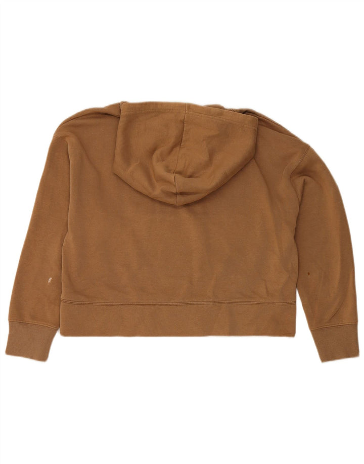 Zara Womens Crop Oversized Hoodie Jumper UK 10 Small Brown