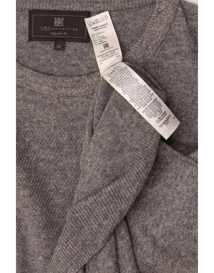 Marks & Spencer Herre sweater med rund hals, medium grå flækket