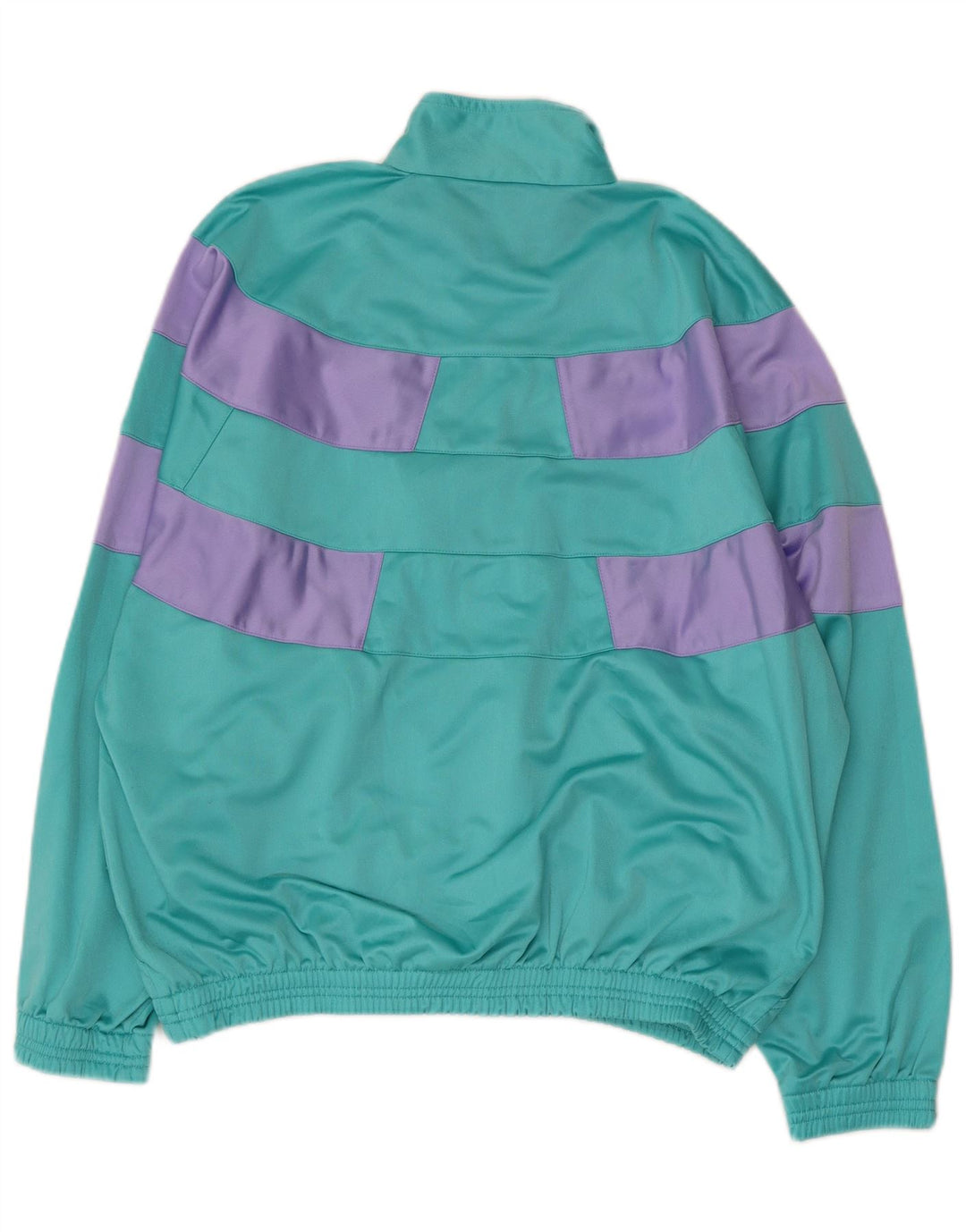 VINTAGE træningsdragt topjakke til kvinder UK 18 XL turkis farveblok