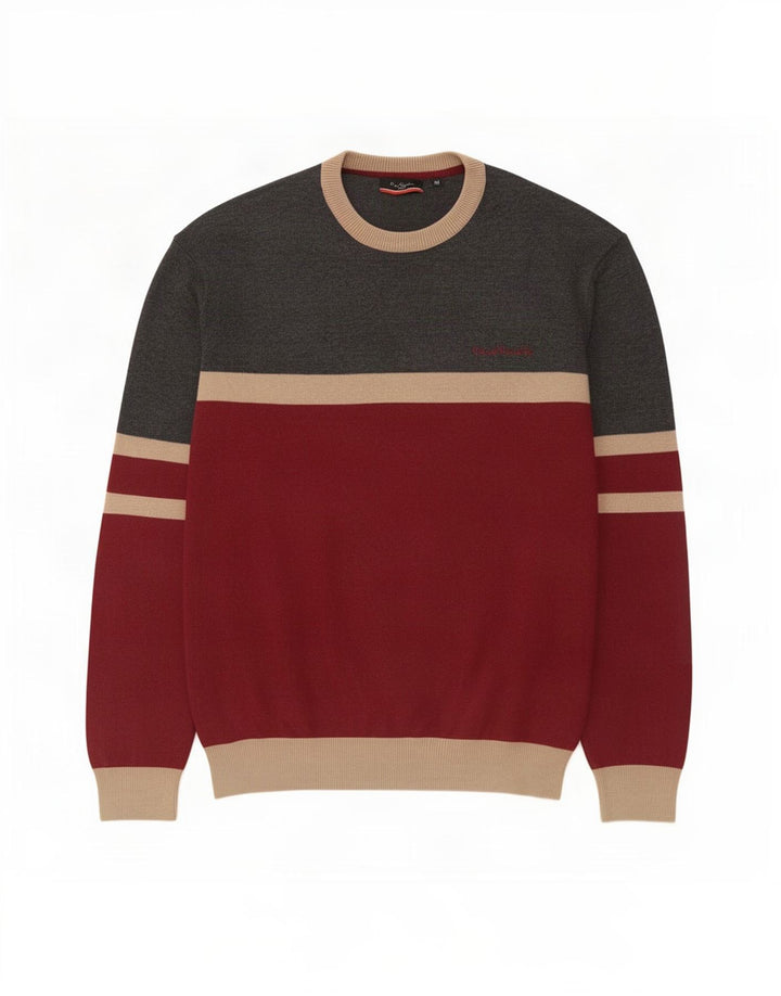 Pierre Cardin Herre Crew Neck Jumper Sweater Medium Flerfarvet