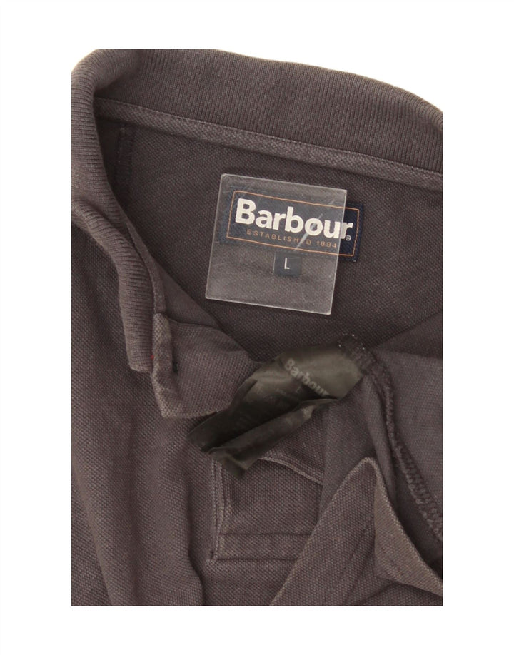 Barbour herre poloshirt, stor grå bomuld
