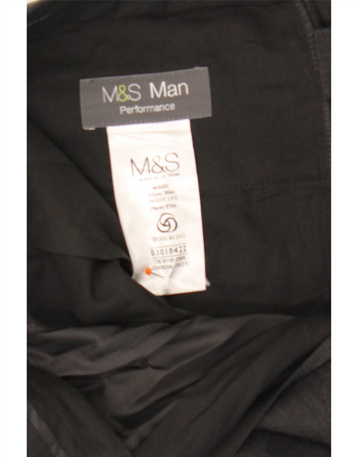 Marks & Spencer Straight Suit Bukser til mænd W36 L31 Grå polyester