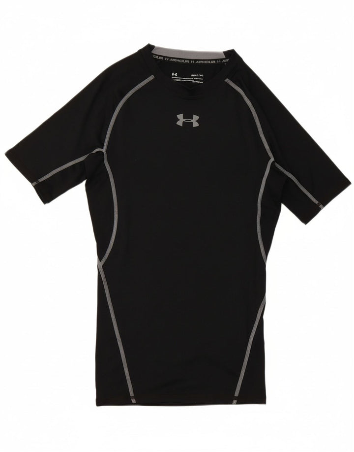 Under Armour Dame Grafisk T-Shirt Top UK 8 Small Black Polyester