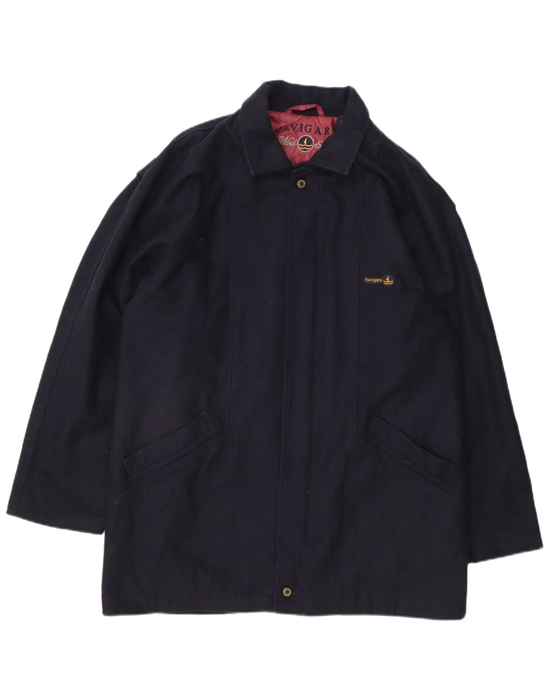 Navigare Herre Overfrakke UK 42 XL Marineblå Uld