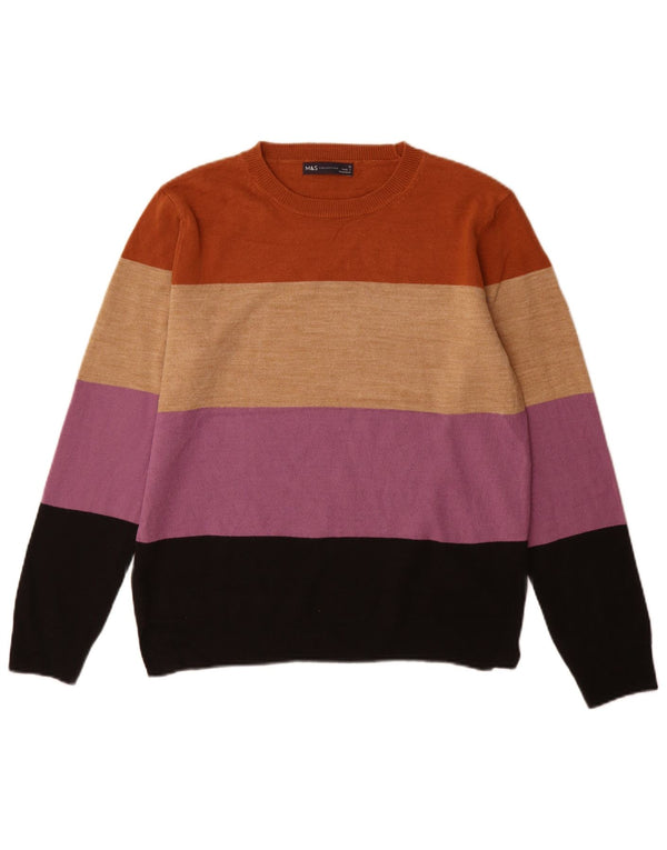 Marks & Spencer Womens Crew Neck Jumper Sweater UK 12 Medium Multicoloured