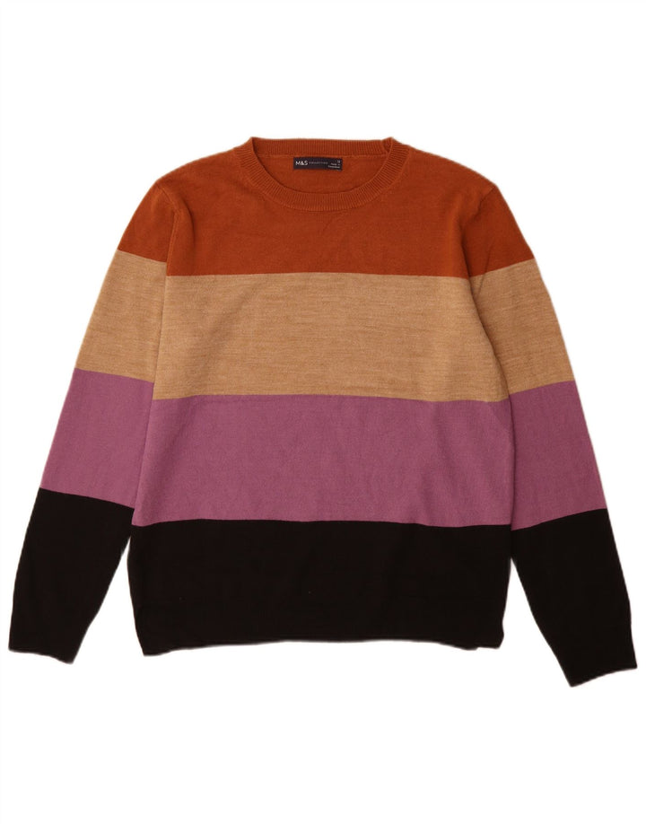 Marks & Spencer Dame sweater med rund hals DK 12 Medium Flerfarvet
