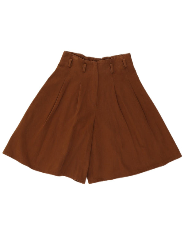Vintage kvinders højtaljede brede ben Casual shorts W27 Small Brown