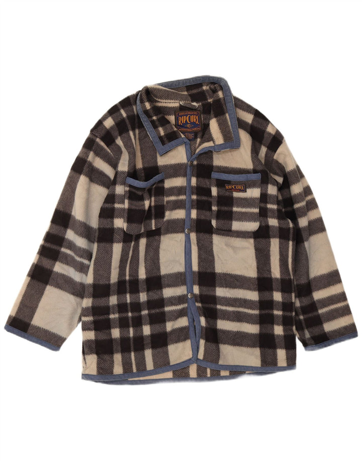 Rip Curl Herre Fleecejakke UK 40 Stor Beige Ternet polyester