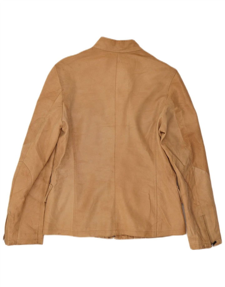 Conbipel Dame Læderjakke IT 44 Medium Beige Læder