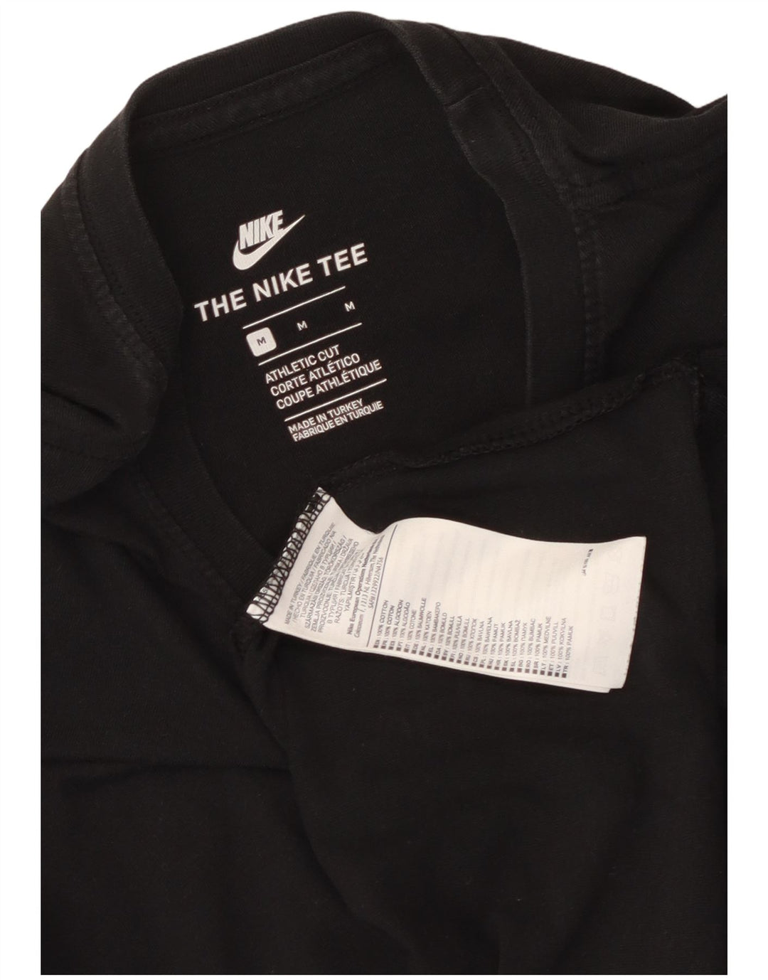 Nike T-shirt med atletisk snit til mænd, medium sort bomuld