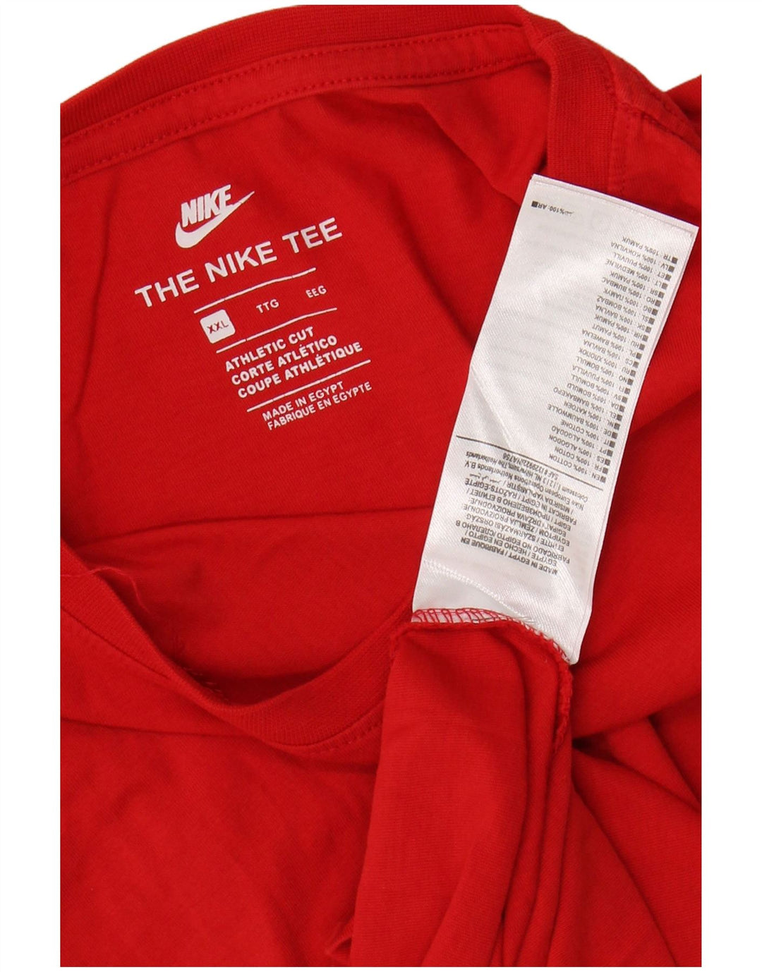 NIKE T-shirt top i atletisk snit til mænd 2XL rød bomuld