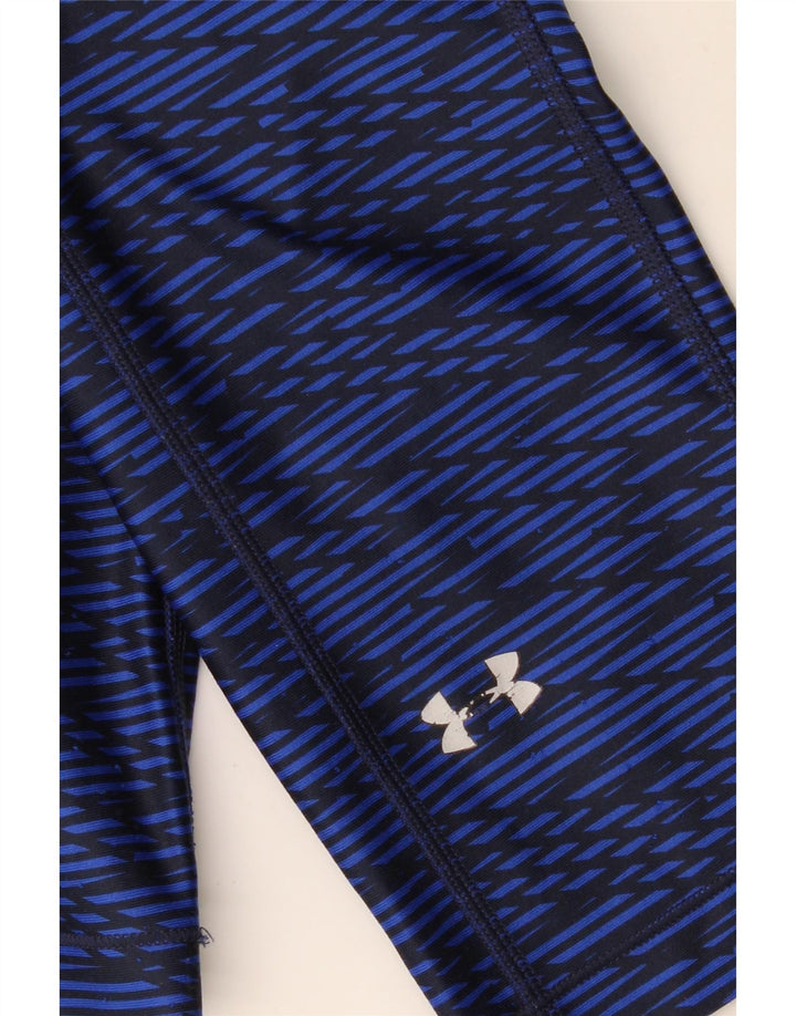 UNDER ARMOUR Dame Capri Leggings UK 14 Medium Navy Blue Geometric