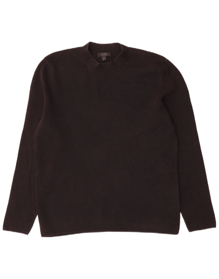 Cos Dame Turtle Neck Sweater UK 14 Medium Sort Bomuld