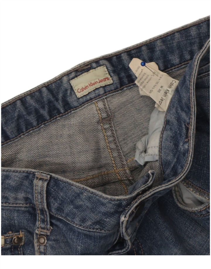 Calvin Klein Dame Distressed Slim Jeans W30 L33 Blå Bomuld