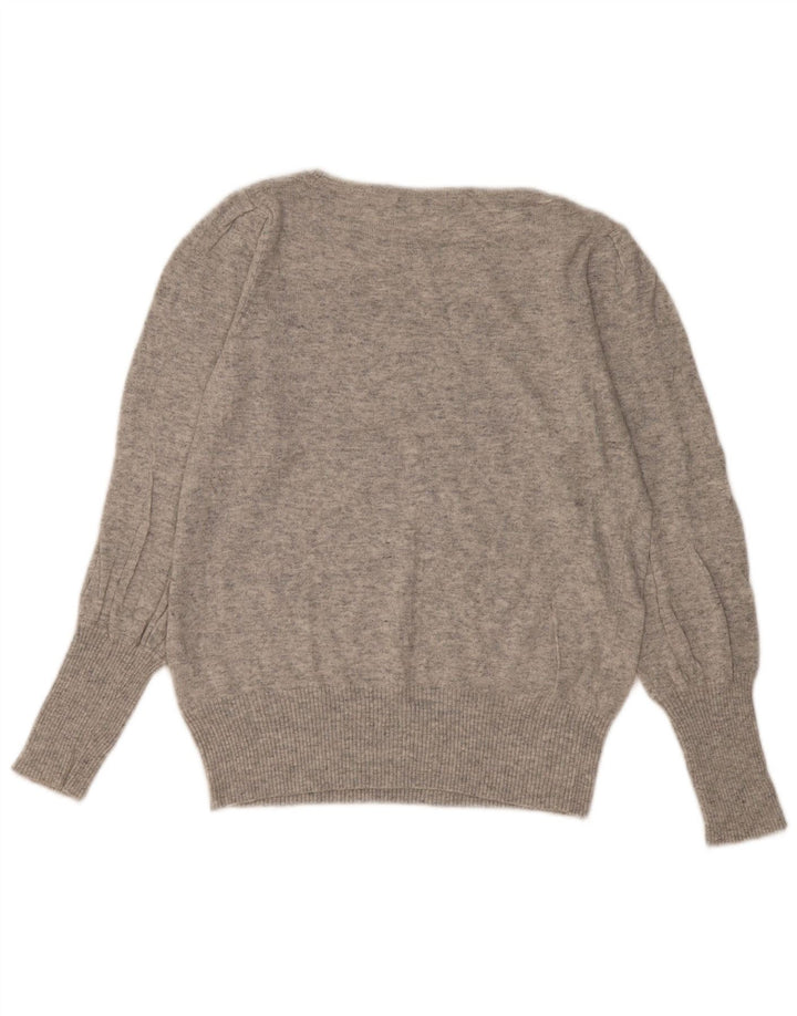 Marks & Spencer Dame Boat Neck Jumper Sweater UK 14 Medium Grey Flecked
