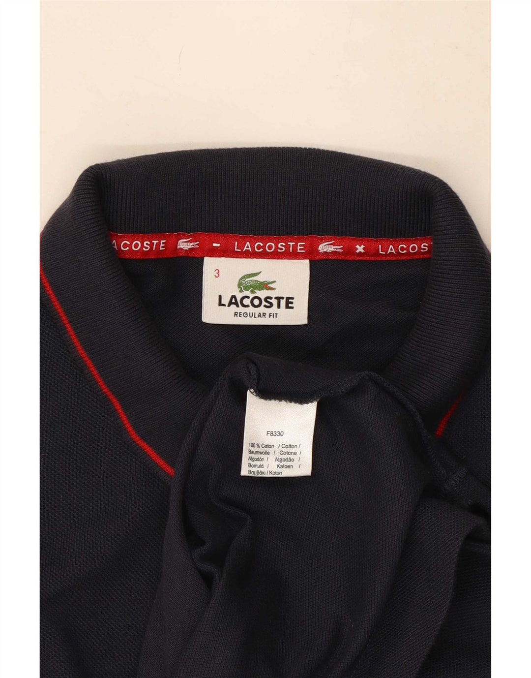 Lacoste Herre Regular Fit Polo Shirt Størrelse 3 Small Navy Blue Bomuld