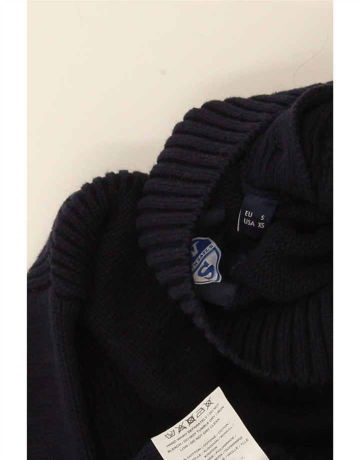 North Sails Dame Button Neck Jumper Sweater UK 10 Small Navy Blue