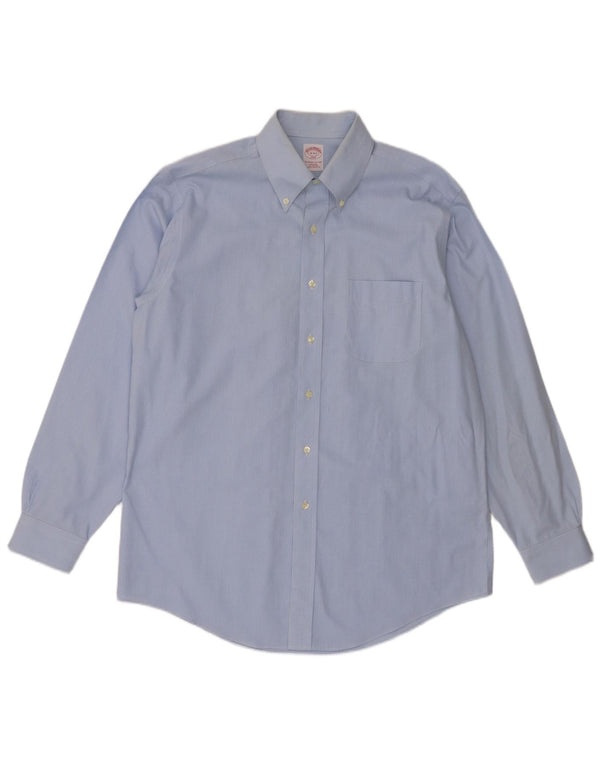 Brooks Brothers Herre 346 skjorte str. 16 4/5 Large Blue Houndstooth Bomuld
